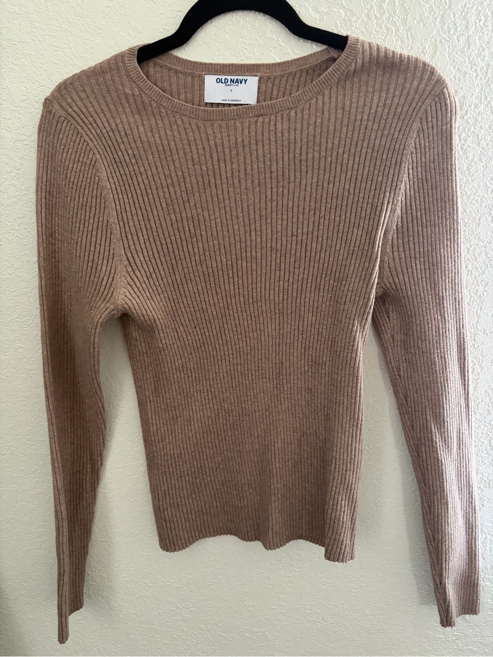Old Navy Ribbed Crewneck Sweater - Light Brown Taupe
